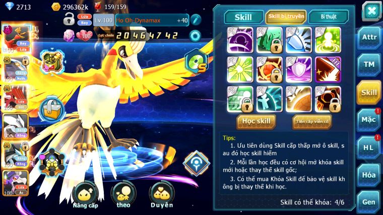 Mã : #TTS5961 - S1292 - V8 - Ho-oh dyanaxm quái vật biển cả qvld bc groudon unvoa black bc white nhiều pet ht