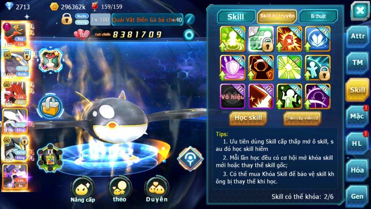 Mã : #TTS5961 - S1292 - V8 - Ho-oh dyanaxm quái vật biển cả qvld bc groudon unvoa black bc white nhiều pet ht