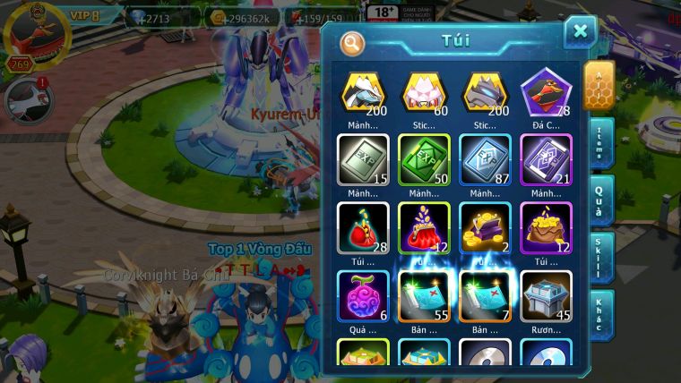 Mã : #TTS5961 - S1292 - V8 - Ho-oh dyanaxm quái vật biển cả qvld bc groudon unvoa black bc white nhiều pet ht