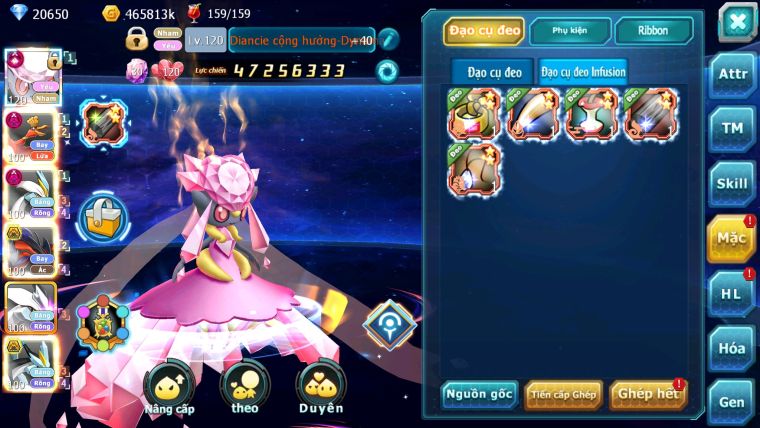 Mã : #TTS5970 - S66 - Top 11 - 20K kc - Diancie cộng hưởng dynamax hooh dynamax white dynamax yvetal bc unvoa black bc nhiều pet huyền thoại