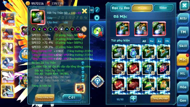 Mã : #TTS5967 - S1464 - V13 - TOP 40 - Hooh dynaamx yvetal bá chủ thần gió bc lugia bc unvoa blakc bc cặp lati nhiều pet ht