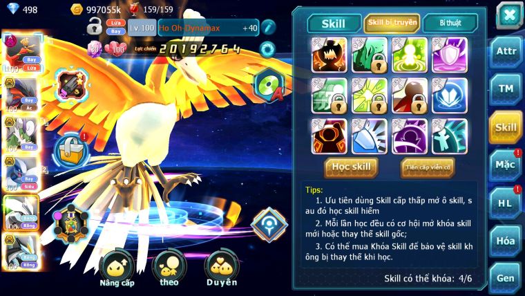 Mã : #TTS5967 - S1464 - V13 - TOP 40 - Hooh dynaamx yvetal bá chủ thần gió bc lugia bc unvoa blakc bc cặp lati nhiều pet ht