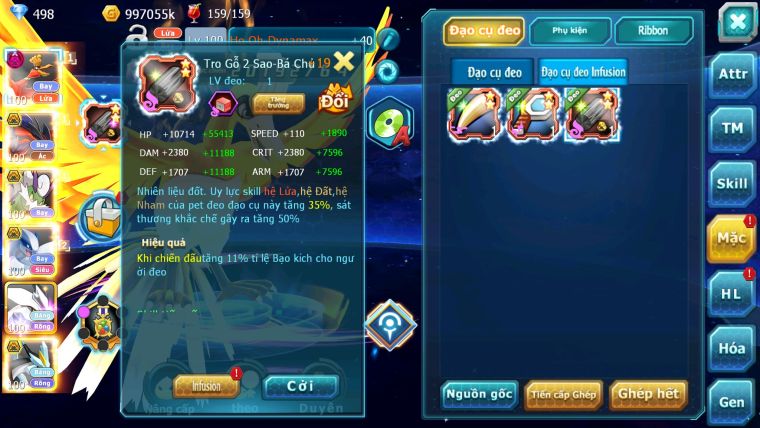 Mã : #TTS5967 - S1464 - V13 - TOP 40 - Hooh dynaamx yvetal bá chủ thần gió bc lugia bc unvoa blakc bc cặp lati nhiều pet ht