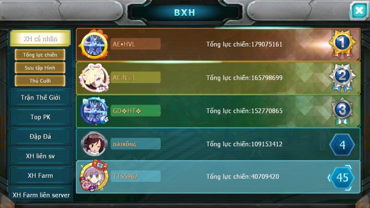 Mã : #TTS5967 - S1464 - V13 - TOP 40 - Hooh dynaamx yvetal bá chủ thần gió bc lugia bc unvoa blakc bc cặp lati nhiều pet ht