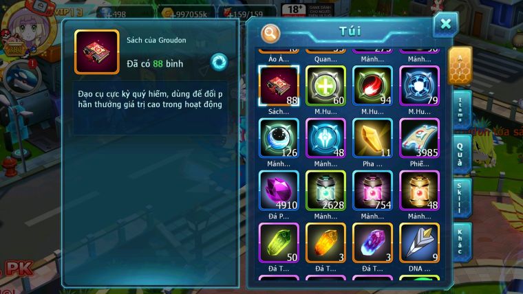 Mã : #TTS5967 - S1464 - V13 - TOP 40 - Hooh dynaamx yvetal bá chủ thần gió bc lugia bc unvoa blakc bc cặp lati nhiều pet ht