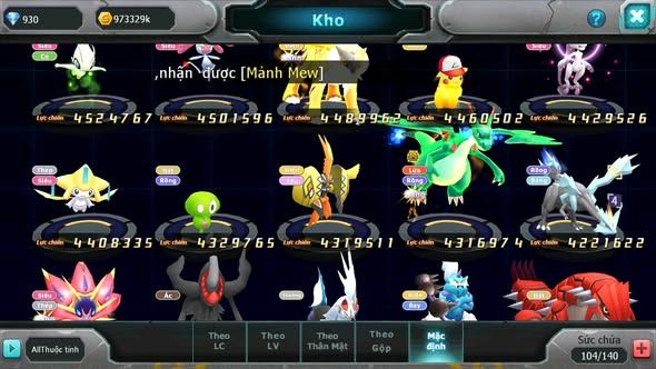 Mã : #TTS5976 - S993 - Top41 - Ho-oh cộng hưởng dynamax cặp cá bá chủ qvld bc unvoa wb bc nhiều pet ht