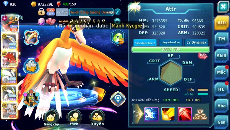 Mã : #TTS5976 - S993 - Top41 - Ho-oh cộng hưởng dynamax cặp cá bá chủ qvld bc unvoa wb bc nhiều pet ht