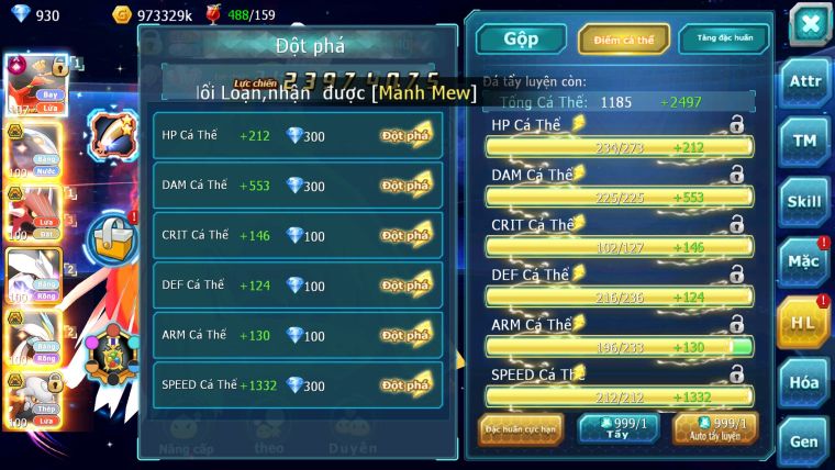 Mã : #TTS5976 - S993 - Top41 - Ho-oh cộng hưởng dynamax cặp cá bá chủ qvld bc unvoa wb bc nhiều pet ht