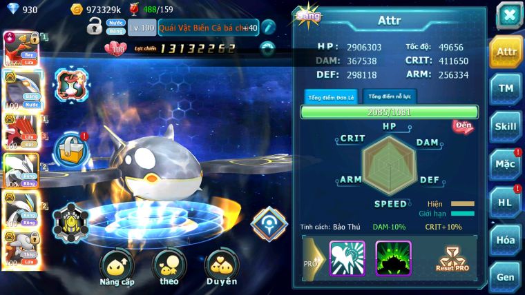 Mã : #TTS5976 - S993 - Top41 - Ho-oh cộng hưởng dynamax cặp cá bá chủ qvld bc unvoa wb bc nhiều pet ht