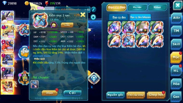 Mã: #TTS5984 - S1737 - TOP1 ALL - TOP2 CHAM - V18 - 1K7 SÁCH - CẶP RỒNG CỘNG HƯỞNG CẶP KIẾM KHIÊN BÁ CHỦ ACHALUDON CH DYNAAMX CHIM SẮT MELTAN DYANAMX
