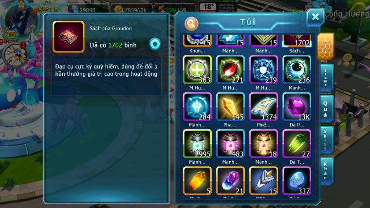 Mã: #TTS5984 - S1737 - TOP1 ALL - TOP2 CHAM - V18 - 1K7 SÁCH - CẶP RỒNG CỘNG HƯỞNG CẶP KIẾM KHIÊN BÁ CHỦ ACHALUDON CH DYNAAMX CHIM SẮT MELTAN DYANAMX