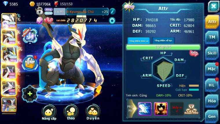 Mã #TTS5983 - S1830 - TOP5 - V7 - Unvoa white black bá chủ cặp lati bá chủ nhiều pet huyền thoại