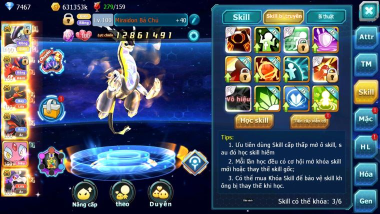 Mã : #TTS6002 - S1786 - V15 - Top5 Cặp rồng bá chủ Ho-oh bá chủ yvetal bc Drak hooh bc nhiều pet ht