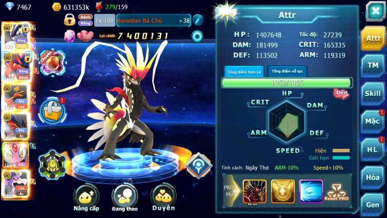 Mã : #TTS6002 - S1786 - V15 - Top5 Cặp rồng bá chủ Ho-oh bá chủ yvetal bc Drak hooh bc nhiều pet ht
