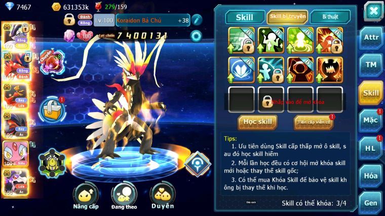 Mã : #TTS6002 - S1786 - V15 - Top5 Cặp rồng bá chủ Ho-oh bá chủ yvetal bc Drak hooh bc nhiều pet ht