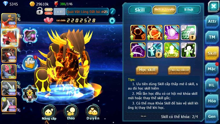 Mã : #TTS6010 - S1819 - Top 20 - Hooh quái vật lòng đất bá chủ zevil nhiều pet ht