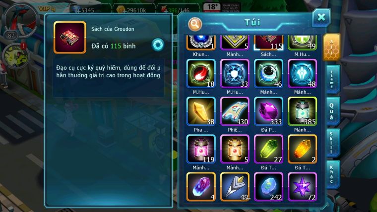 Mã : #TTS6010 - S1819 - Top 20 - Hooh quái vật lòng đất bá chủ zevil nhiều pet ht