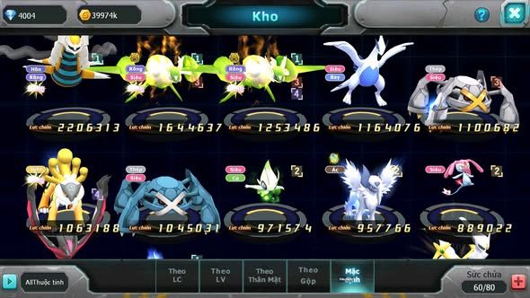 Mã : #TTS6009 - S1791 - V5 - Giratina cặp lati bá chủ lugia raikou nhiều pet ht