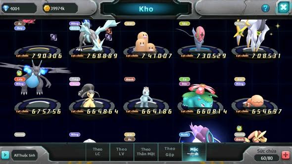 Mã : #TTS6009 - S1791 - V5 - Giratina cặp lati bá chủ lugia raikou nhiều pet ht
