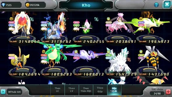 Mã : #TTS6007 - S1588 - Lugia bá chủ unvoa diancie celebi lati bc nhiều pet ht