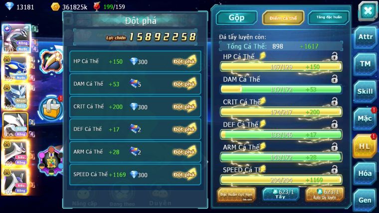 Mã : #TTS6006 - S1718 - TOP26 - V12 - Palkia cộng hưởng kyogre bc rắn băng bc unvoa cặp lati bc