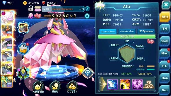 Mã : #TTS6013 - S1345 - V6 - Diancie bá chủ dynamax ho-oh bc tapu fini bc qvbc bc nhiều pet ht