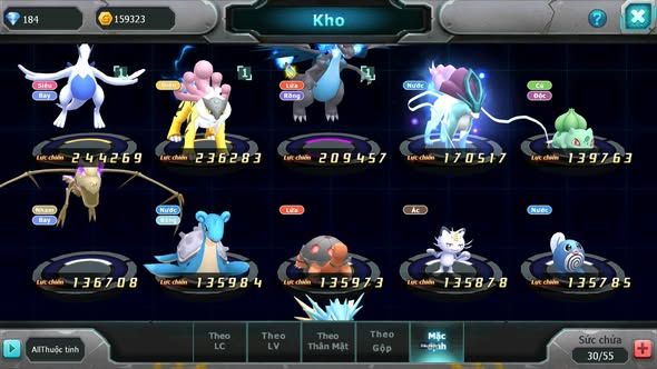 Mã : #TTS6012 - S1860 - V7 - Lugia raikou rx mega char
