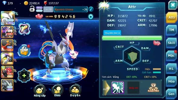 Mã : #TTS6019 - S1660 - V7 - Unvoa kuyrem drak hooh hooh raikou groudon
