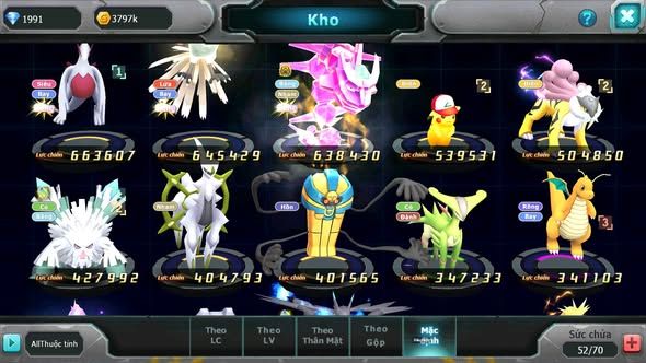 Mã : #TTS6024 - S1543 - Lugia hooh rắn băng bc pikachu raikou nhiều pet ht