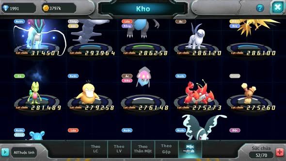 Mã : #TTS6024 - S1543 - Lugia hooh rắn băng bc pikachu raikou nhiều pet ht