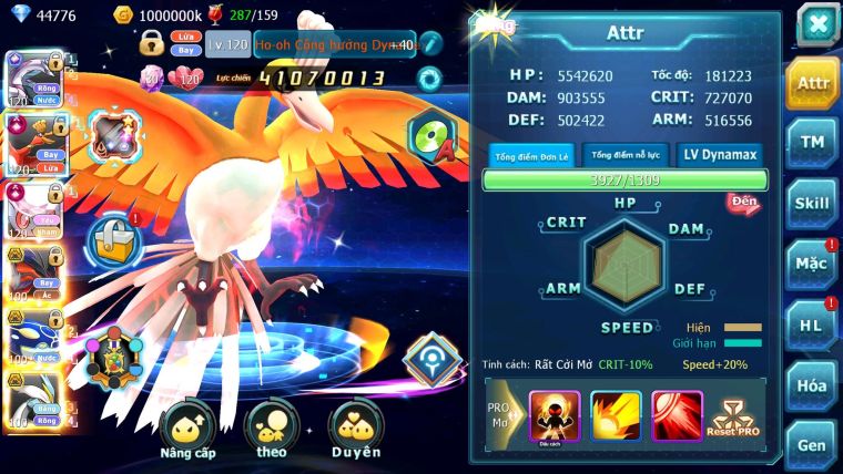 Mã : #TTS6022 - S1046 - Top 1 ALL - V15 - Palkia Cộng hưởng Diancie & Hooh Cộng hưởng dyanmax form 3 team cham cực khủng