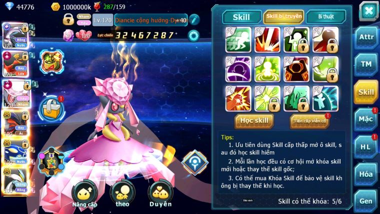 Mã : #TTS6022 - S1046 - Top 1 ALL - V15 - Palkia Cộng hưởng Diancie & Hooh Cộng hưởng dyanmax form 3 team cham cực khủng