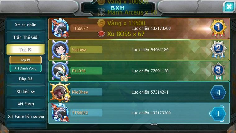 Mã : #TTS6022 - S1046 - Top 1 ALL - V15 - Palkia Cộng hưởng Diancie & Hooh Cộng hưởng dyanmax form 3 team cham cực khủng