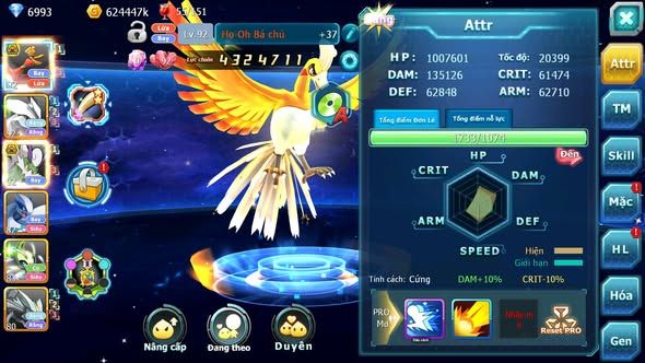Mã : #TTS6030 - S1811 - Top10 - V10 - Ho-oh bá chủ Unvoa kuyrem thần gió lugia celebi đua top ngon