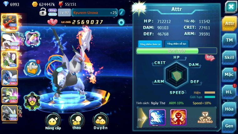 Mã : #TTS6030 - S1811 - Top10 - V10 - Ho-oh bá chủ Unvoa kuyrem thần gió lugia celebi đua top ngon