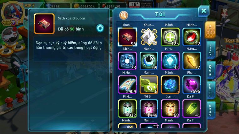 Mã : #TTS6029 - S1227 - Top 29 - V7 - Ho-oh dynamax unvoa wb bc qvld bc groudon bc thần gió bc cặp lati bc