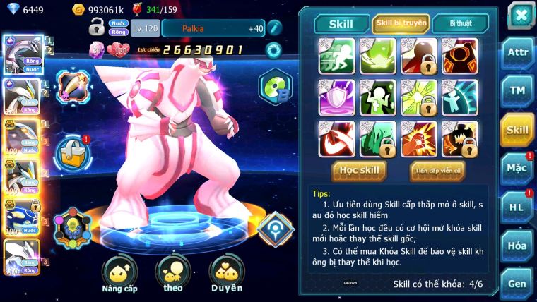Mã : #TTS6026 - s1024 - Top 26 - V12 - Palkia & White Cộng hưởng dynamax cặp cá bá chủ black bc nhiều pet bá chủ ngon