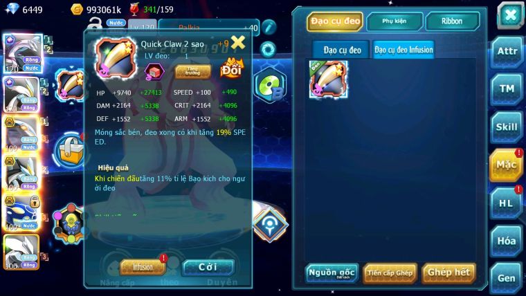 Mã : #TTS6026 - s1024 - Top 26 - V12 - Palkia & White Cộng hưởng dynamax cặp cá bá chủ black bc nhiều pet bá chủ ngon