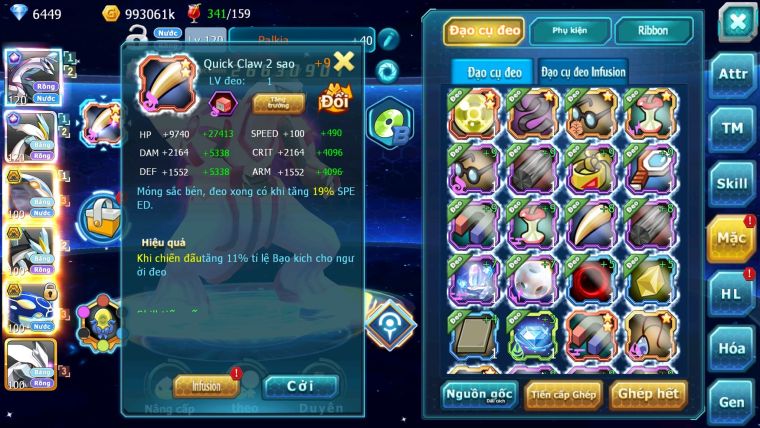 Mã : #TTS6026 - s1024 - Top 26 - V12 - Palkia & White Cộng hưởng dynamax cặp cá bá chủ black bc nhiều pet bá chủ ngon