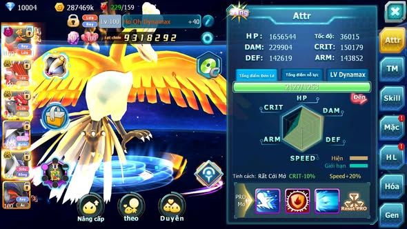 Mã : #TTS6062 - S1688 - V7 - 10K kc - Ho-oh dynamax Qvld bc groudon bc Unvoa kuyrem Cặp lati bá chủ