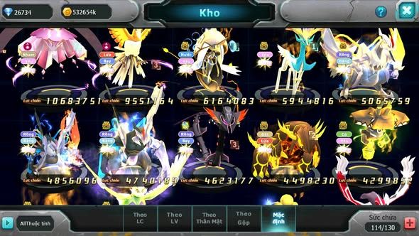 Mã : #TTS6075 - S1337 - V12 - Diancie dynamax Hooh dynamax Tapu fini xerm bc Unvoa kuyrem nhiều pet BC