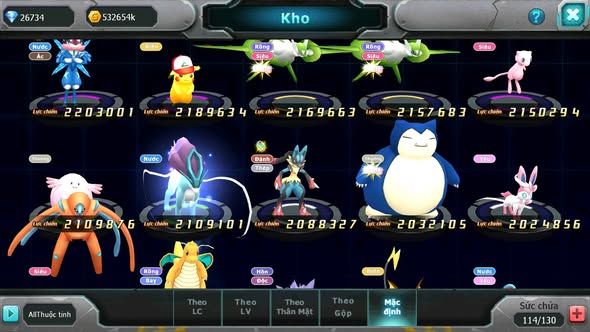 Mã : #TTS6075 - S1337 - V12 - Diancie dynamax Hooh dynamax Tapu fini xerm bc Unvoa kuyrem nhiều pet BC