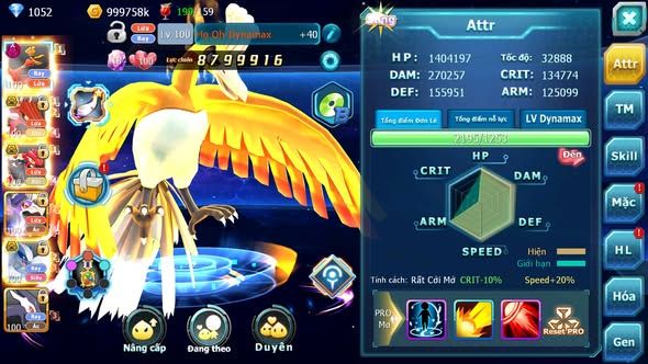 Mã : #TTS6072 - S1375 - V12 - Ho-oh dynaamx Qvld bc groudon bc drak hooh lugia bc nhiều pet ht