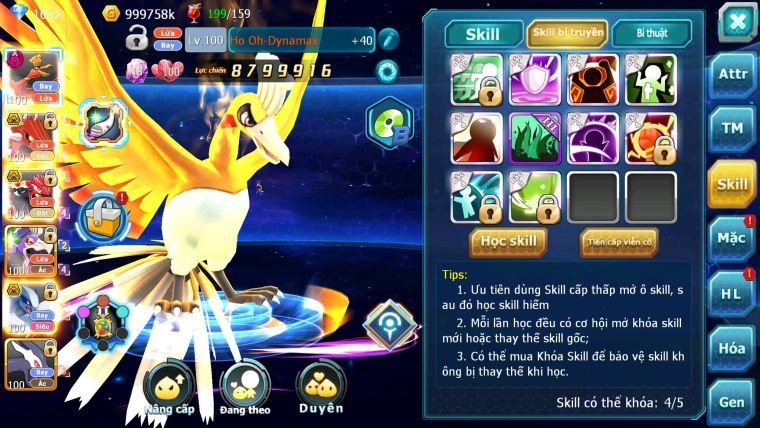 Mã : #TTS6072 - S1375 - V12 - Ho-oh dynaamx Qvld bc groudon bc drak hooh lugia bc nhiều pet ht