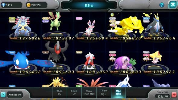 Mã : #TTS6071 - S1651 - Diancie bá chủ dynamax Tapu fini bc xerm bc ho-oh hentran qvld nhiều pet ht