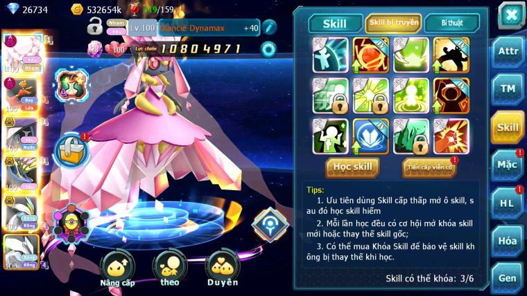 Mã : #TTS6075 - S1337 - V12 - Diancie dynamax Hooh dynamax Tapu fini xerm bc Unvoa kuyrem nhiều pet BC