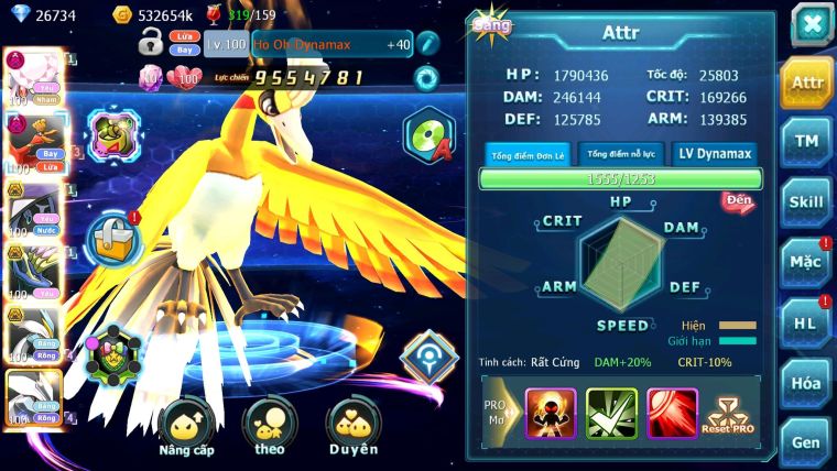 Mã : #TTS6075 - S1337 - V12 - Diancie dynamax Hooh dynamax Tapu fini xerm bc Unvoa kuyrem nhiều pet BC