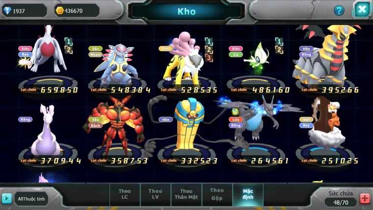 Mã : #TTS6078 - S1858 - V5 - Lugia armldo raikou nhiều pet ht