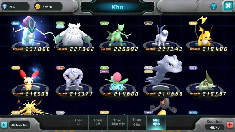 Mã : #TTS6078 - S1858 - V5 - Lugia armldo raikou nhiều pet ht