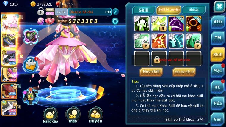 Mã : #TTS6076 - S1799 - Top5 - V12 - Diancie bá chủ xerm bc tapu fini bc nhiều pet ht